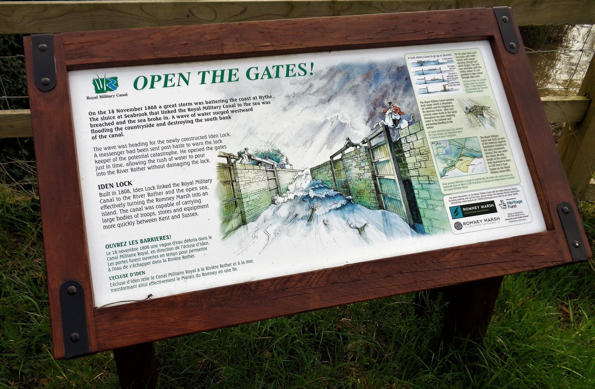 Information board along the canal